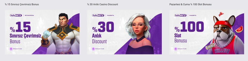 huhubet yatırım bonusları